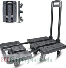 Gluckluz Folding Hand Truck Platform Cart Heavy Duty Utility Trolley Collapsible Moving Pulley Dolly with 7 Wheels