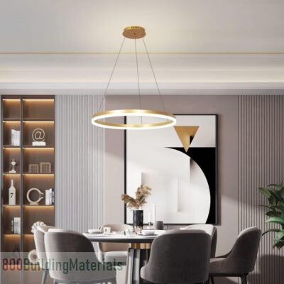 Remote Control 1 Ring Contemporary Led Chandelier Circular Pendant Light