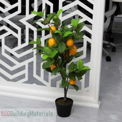 YATAI Artificial Faux Lemon Fruit Plant About 1.2 Meters – Artificial Tree Outdoor With Plastic Pot