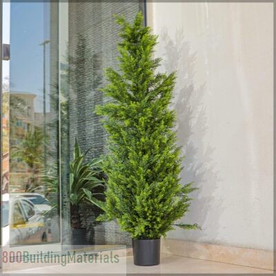YAHOME Topiary Cedar Trees About 1.5 Meter High Artificial Cedar Pine Tree Potted UV Rated Plant Fake Plants Artificial Plants Shrubs for Indoors Outd
