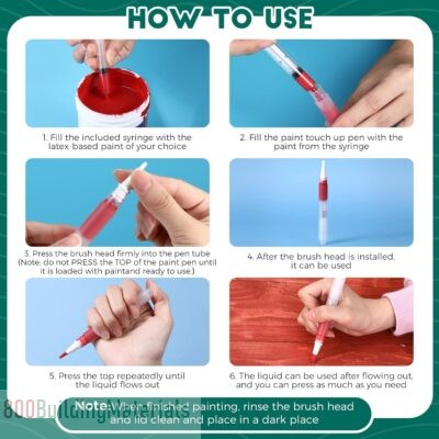 Paint Touch up Pen Empty Oil Pen Transparent Paint Pen Fillable Brush Pen for Touch Up Wall Cabinets