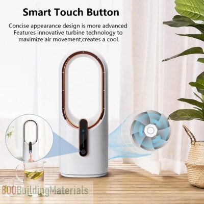 Angju 30cm Desk Fan Bladeless with 3-Speed Options, Touch Control
