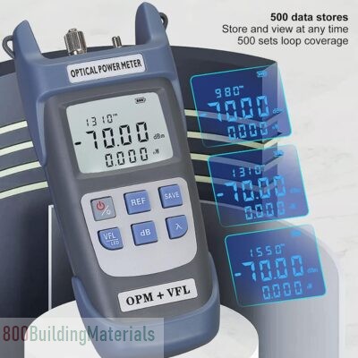 Portable Fiber Optical Power Meter -70 to 10dbm Fiber Optic Cable Tester Visual Fault Locator with LED Light 15KM 15MW