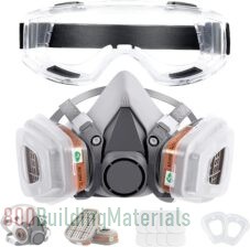 Hi8us Respirator Mask Reusable Half Face Cover Gas Mask with Safety Glasses Half Facepiece Set