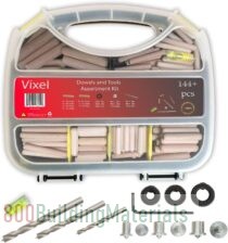 VIXEL Comprehensive Wooden Dowels Kit with Tools – 144+ pcs