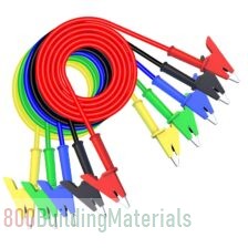 5 Pcs Dual-Ended Crocodile Wire Cable with Insulators Clips Test Flexible Copper Cable for Electrical Testing 3.3ft/1m