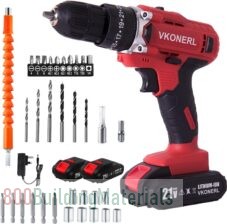 21V Cordless Drill, Cordless Power Drill Set with Battery and Charger, 3/8-Inch Keyless Chuck,2 Variable Speed,25+1 Position and 34pcs Drill/Driver Bi