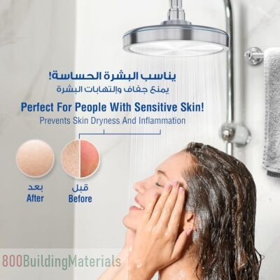 blu Ionic Shower Head and Shower Filter – Rain Shower – Removes Chlorine & Harmful Pollutants – Prevent Hair Loss & Moisturize Your Skin, Chrome